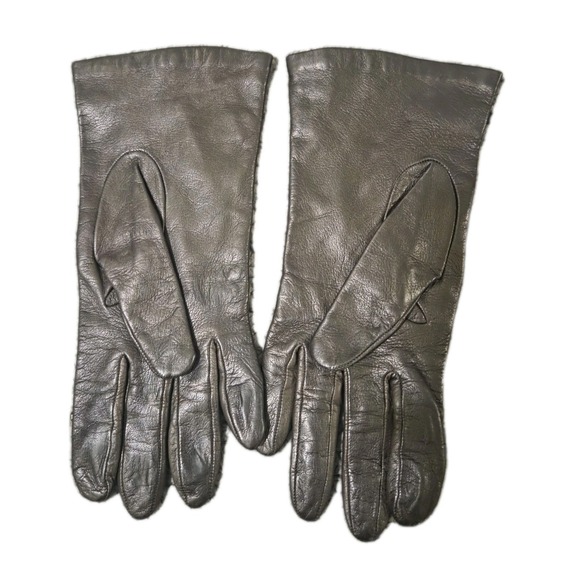 Italian Leather Gloves Women's 7.5 Silk Lined Made in Italy Soft Lambskin - Picture 4 of 8